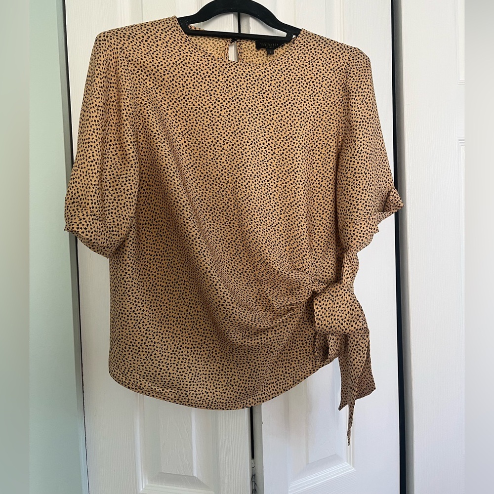 Ted Baker Beige and Black Patterned Blouse